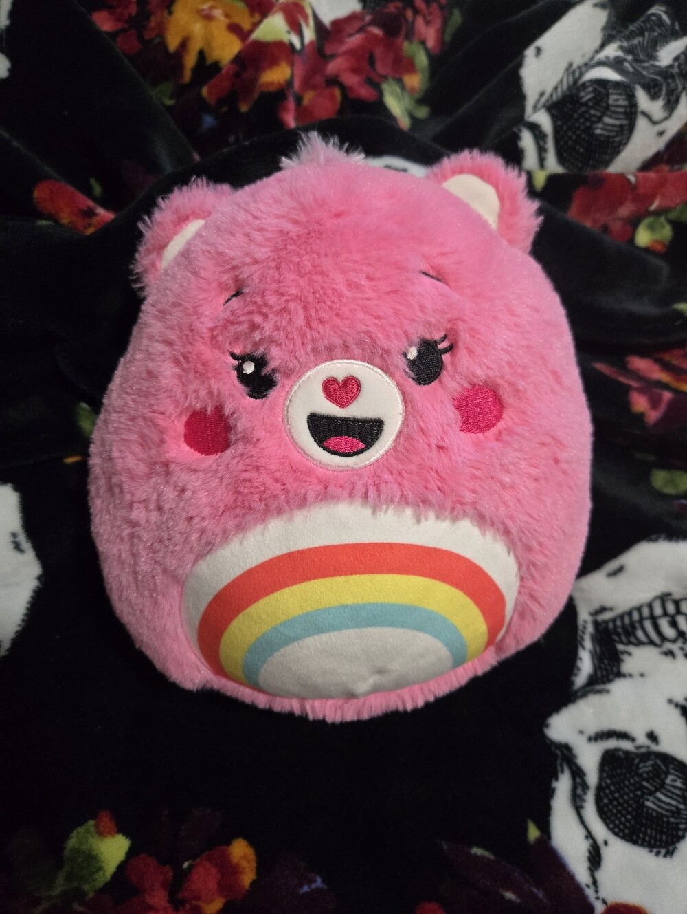 Carebears Pink Rainbow Plush Bear Squish Toy